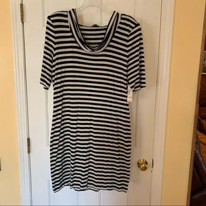 Black & white striped short sleeve dress by Allen B.